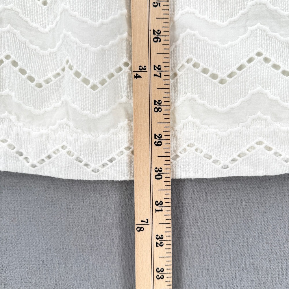 Tracy Reese x Anthropologie A-line Skirt Women 14 White Eyelet Tie Waist Midi - Picture 15 of 16
